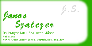 janos szalczer business card